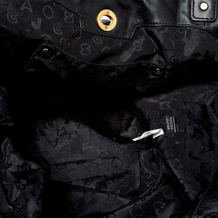 Pre Owned Marc by Marc Jacobs Black Patent and Leather Turnlock Shoulder Bag