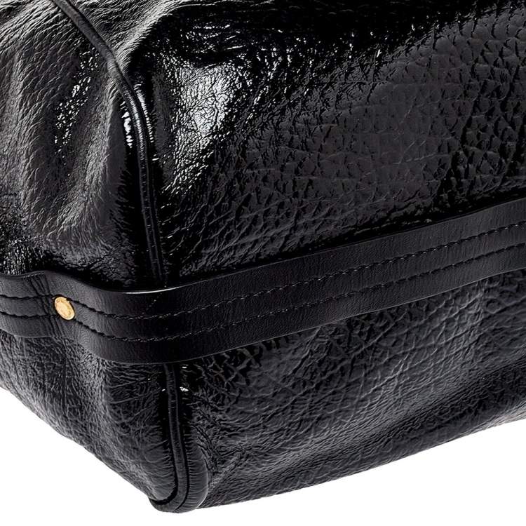 Pre Owned Marc by Marc Jacobs Black Patent and Leather Turnlock Shoulder Bag