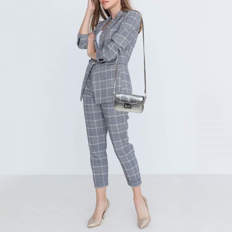 Pre Owned Marc by Marc Jacobs Silver Crackled Leather Shoulder Bag