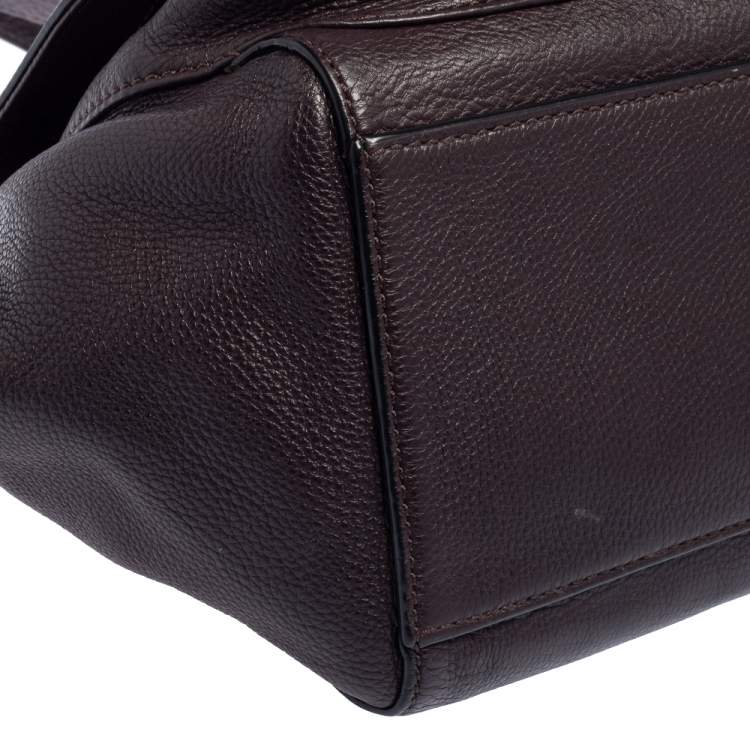 Pre Owned Marc by Marc Jacobs Plum Leather Front Pocket Satchel