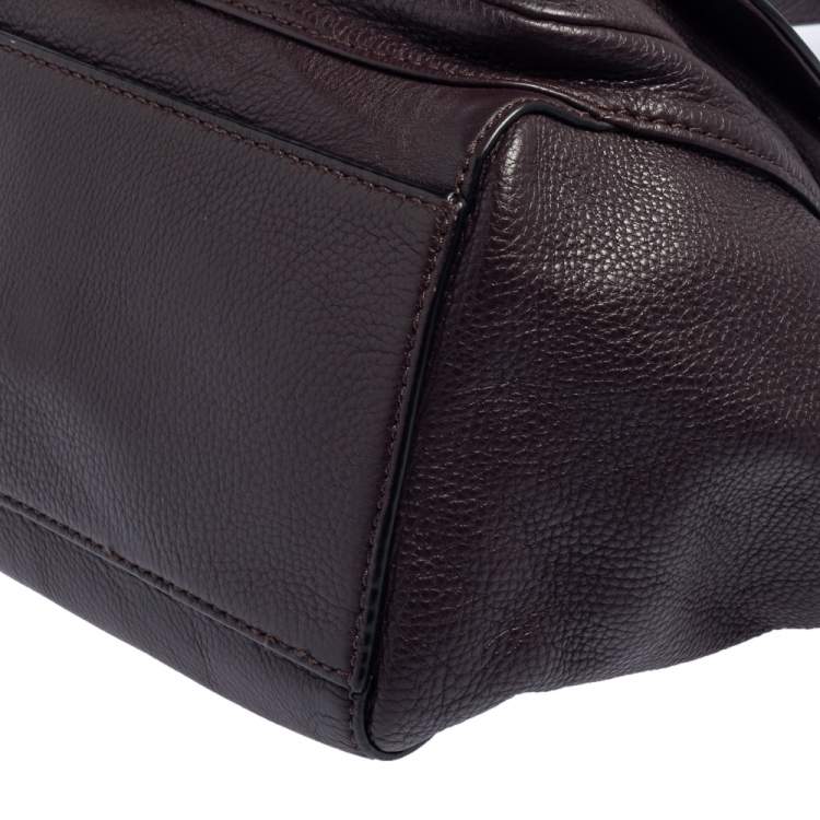 Pre Owned Marc by Marc Jacobs Plum Leather Front Pocket Satchel