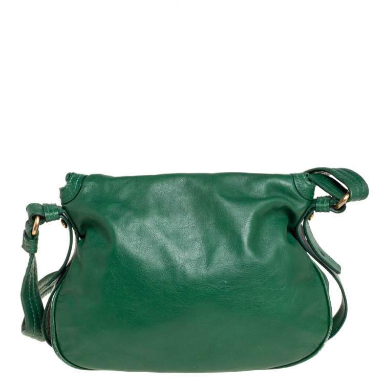 Pre Owned Marc by Marc Jacobs Green Leather Turnlock Natasha Shoulder Bag