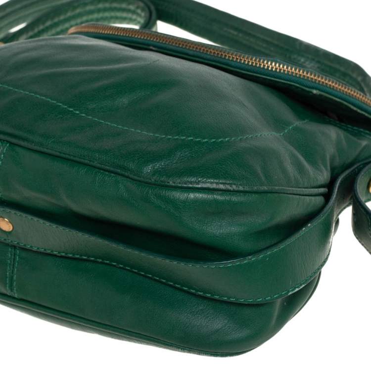 Pre Owned Marc by Marc Jacobs Green Leather Turnlock Natasha Shoulder Bag