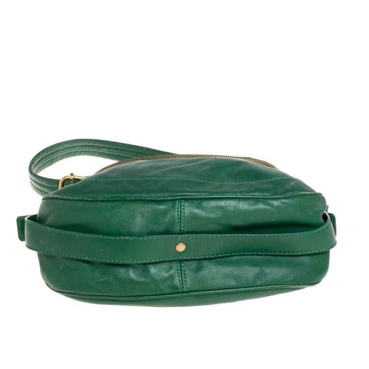 Pre Owned Marc by Marc Jacobs Green Leather Turnlock Natasha Shoulder Bag