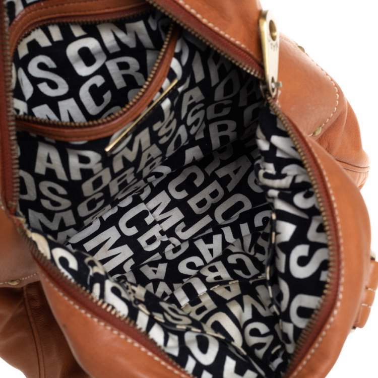 Pre Owned Marc by Marc Jacobs Brown Leather Turnlock Pocket Satchel 