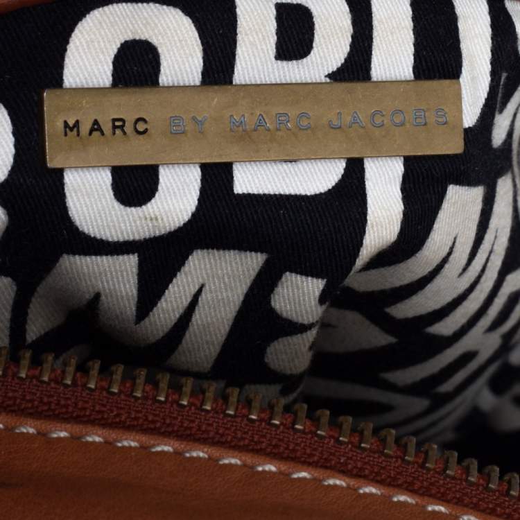 Pre Owned Marc by Marc Jacobs Brown Leather Turnlock Pocket Satchel 