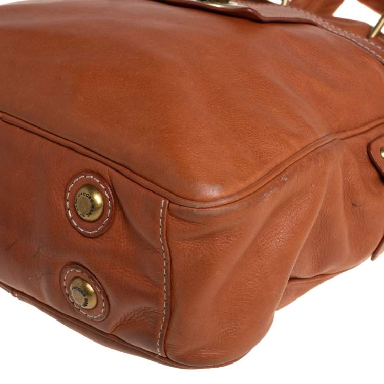 Pre Owned Marc by Marc Jacobs Brown Leather Turnlock Pocket Satchel 