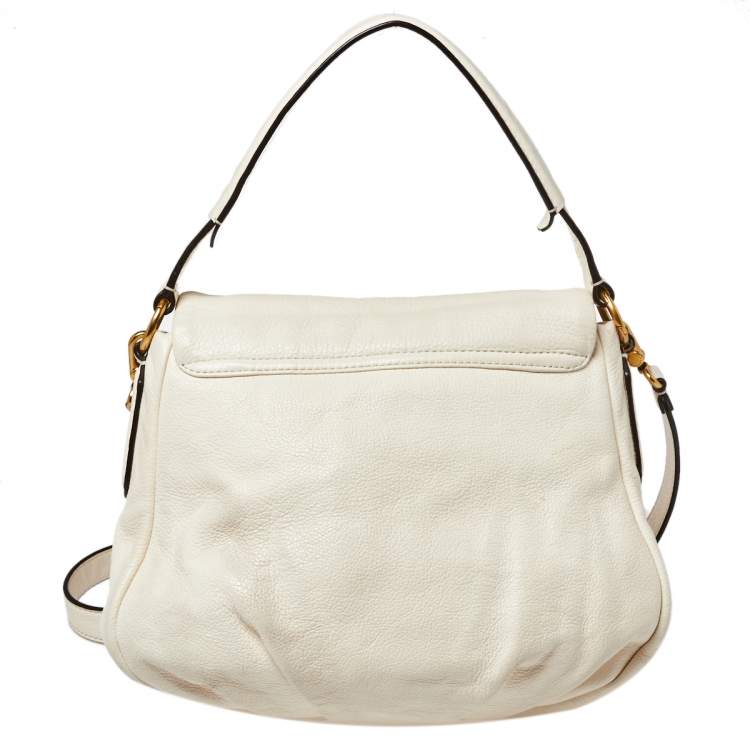 Pre Owned Marc by Marc Jacobs Ivory Leather Classic Q Lil Ukita Top Handle Bag