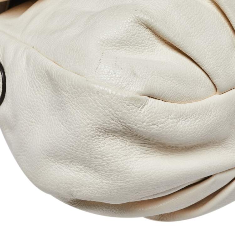 Pre Owned Marc by Marc Jacobs Ivory Leather Classic Q Lil Ukita Top Handle Bag