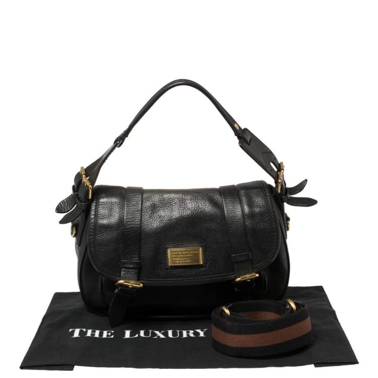 Pre Owned Marc by Marc Jacobs Black Leather Saddlery Sophie Convertible Satchel