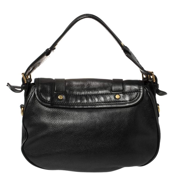 Pre Owned Marc by Marc Jacobs Black Leather Saddlery Sophie Convertible Satchel
