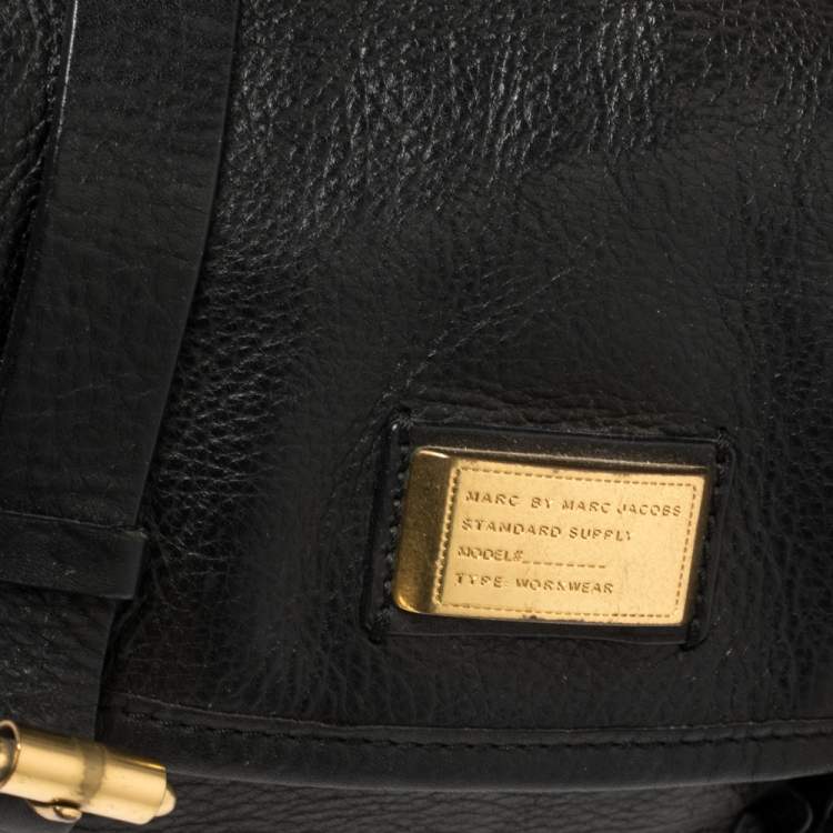 Pre Owned Marc by Marc Jacobs Black Leather Saddlery Sophie Convertible Satchel