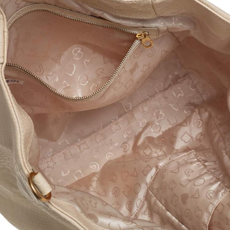 Pre Owned Marc by Marc Jacobs Beige Python Embossed Leather Shopper Tote