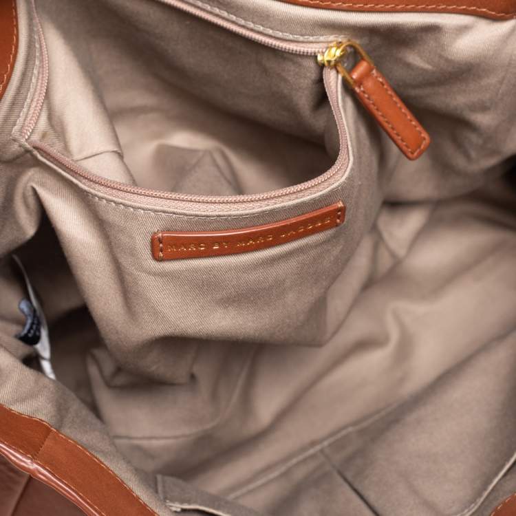 Pre Owned Marc by Marc Jacobs Brown Leather Flap Messenger Bag