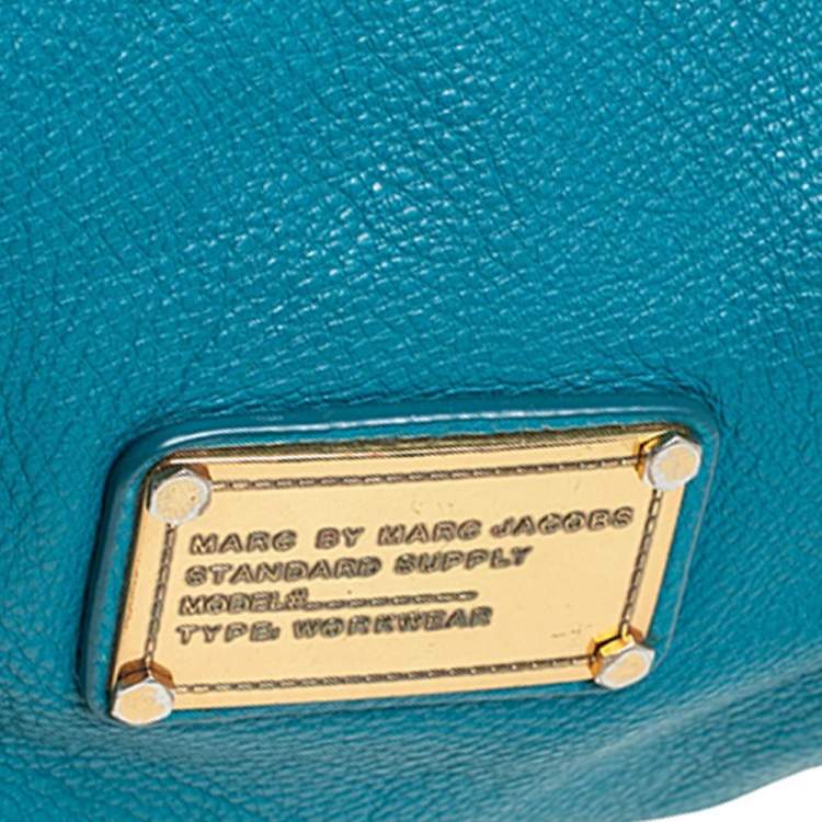 Pre Owned Marc by Marc Jacobs Aqua Blue Leather Classic Q Francesca Shoulder Bag