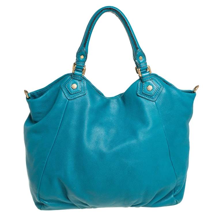 Pre Owned Marc by Marc Jacobs Aqua Blue Leather Classic Q Francesca Shoulder Bag