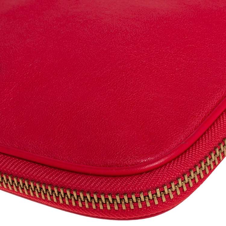 Pre Owned Marc by Marc Jacobs Red Leather Classic Q Wristlet Clutch