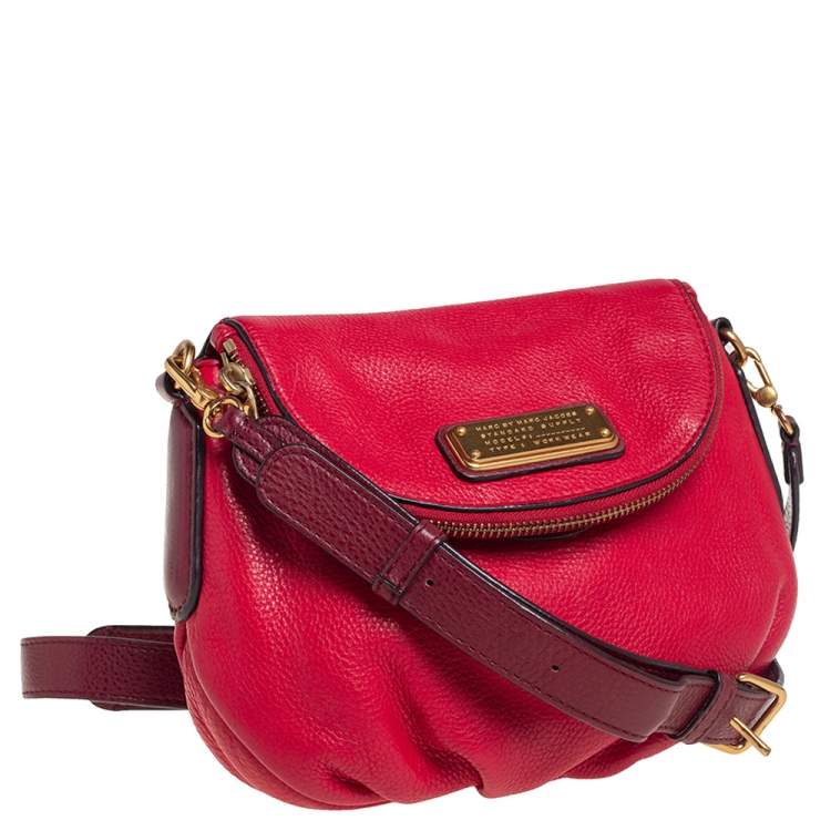 Pre Owned Marc by Marc Jacobs Burgundy/Red Leather Classic Q Natasha Crossbody Bag