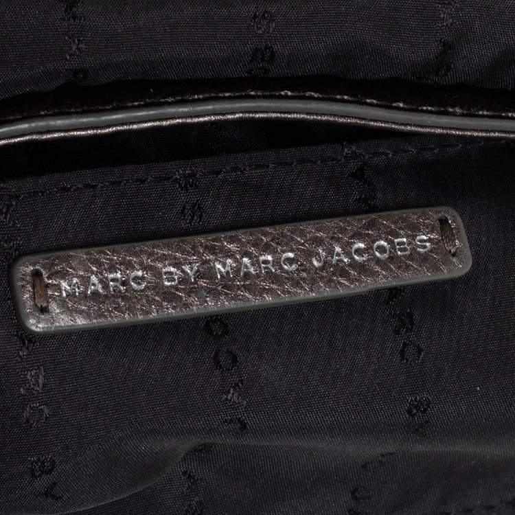Pre Owned Marc by Marc Jacobs Metallic Leather Percy Flap Crossbody Bag