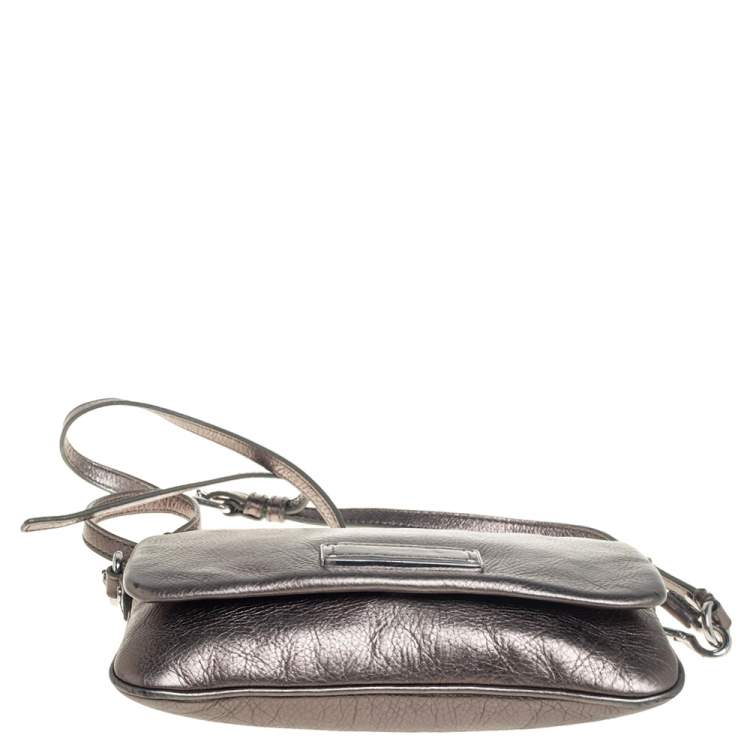 Pre Owned Marc by Marc Jacobs Metallic Leather Percy Flap Crossbody Bag