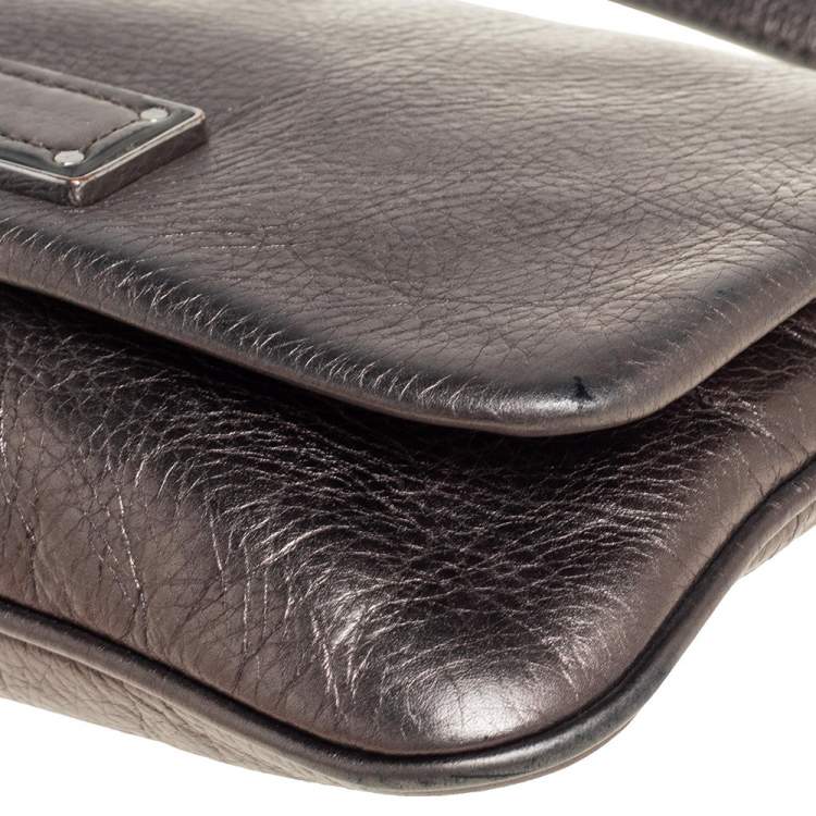 Pre Owned Marc by Marc Jacobs Metallic Leather Percy Flap Crossbody Bag