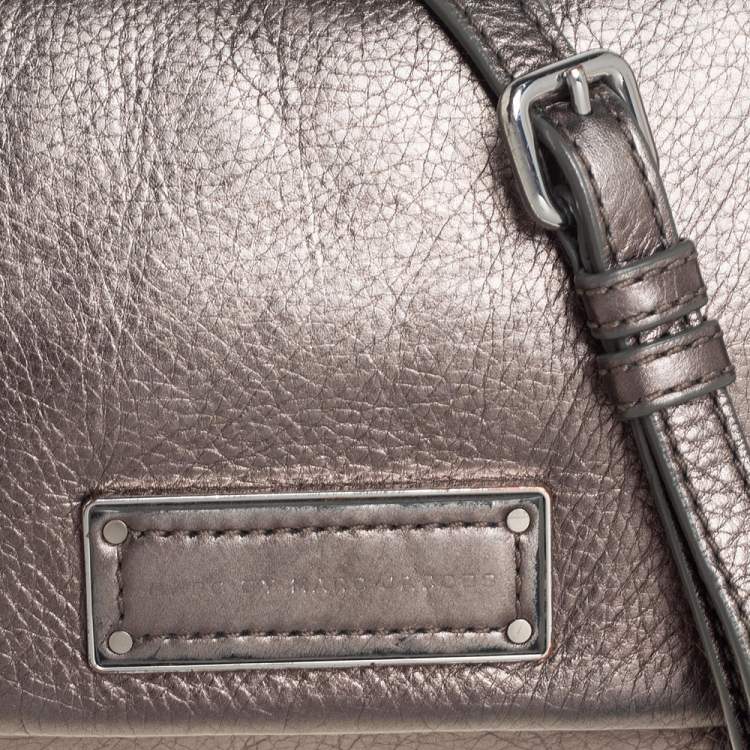 Pre Owned Marc by Marc Jacobs Metallic Leather Percy Flap Crossbody Bag