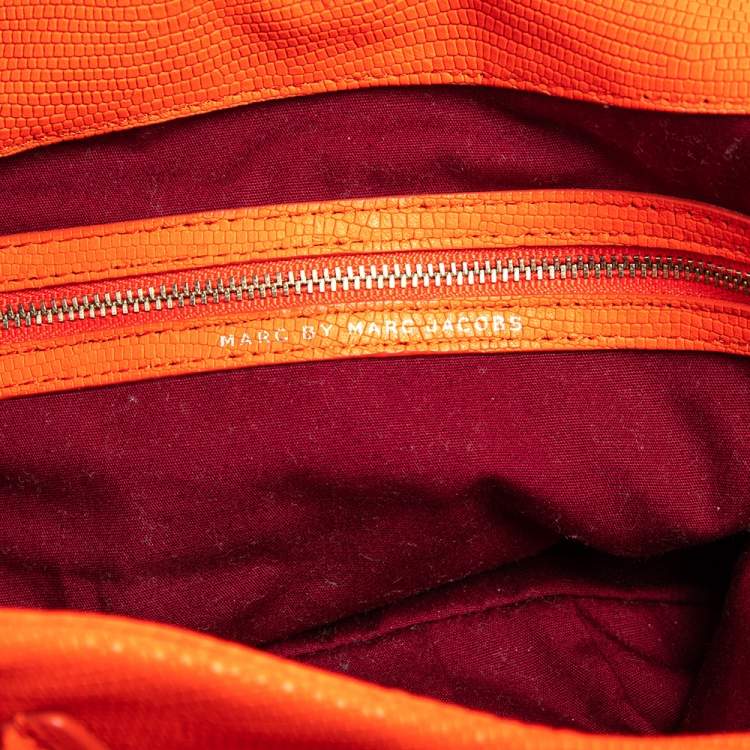 Pre Owned Marc by Marc Jacobs Orange Leather Tote