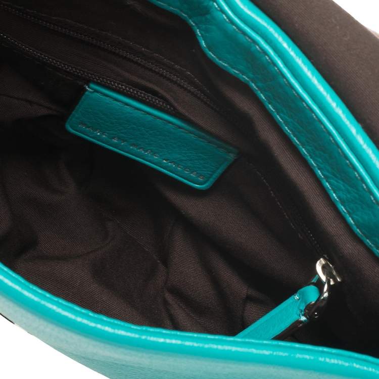Pre Owned Marc by Marc Jacobs Aqua Blue Leather Crossbody Bag