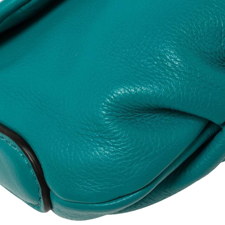Pre Owned Marc by Marc Jacobs Aqua Blue Leather Crossbody Bag
