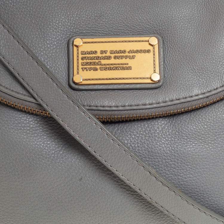 Pre Owned Marc by Marc Jacobs Grey Leather Classic Q Natasha Shoulder Bag