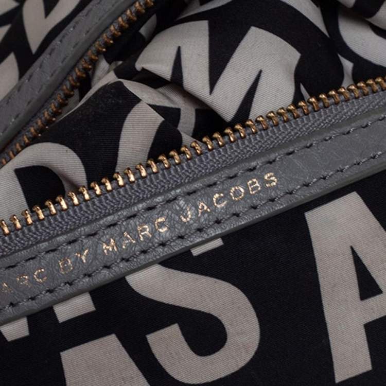Pre Owned Marc by Marc Jacobs Grey Leather Classic Q Natasha Shoulder Bag