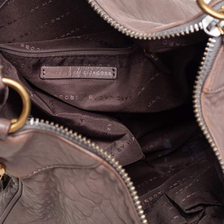 Pre Owned Marc by Marc Jacobs Taupe Leather Classic Q Hillier Hobo