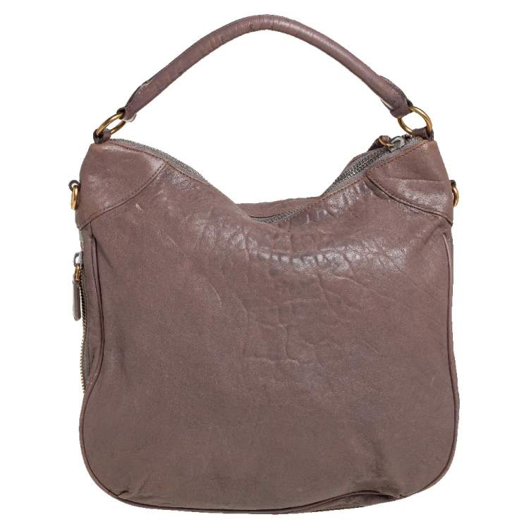 Pre Owned Marc by Marc Jacobs Taupe Leather Classic Q Hillier Hobo