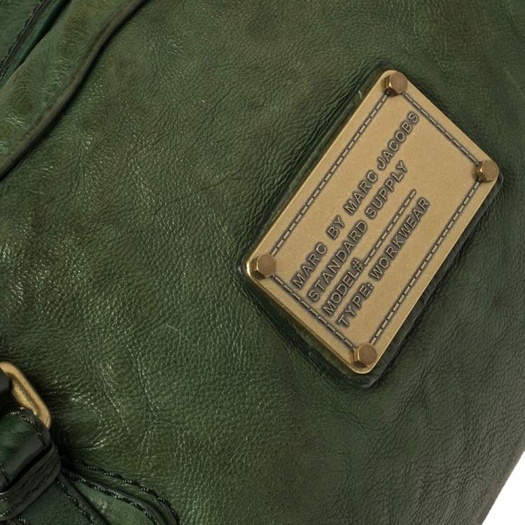 Pre Owned Marc by Marc Jacobs Green Leather Boston Duffel Bag