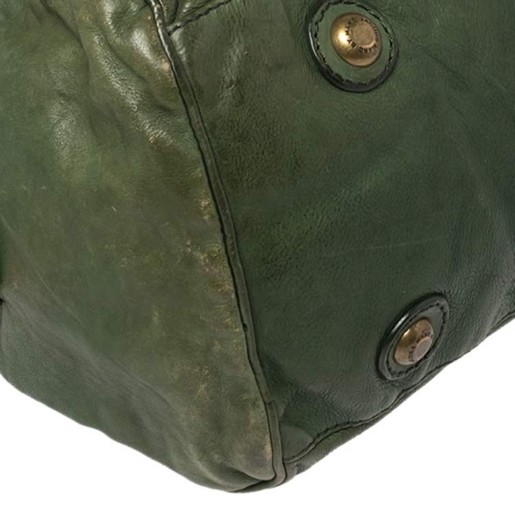 Pre Owned Marc by Marc Jacobs Green Leather Boston Duffel Bag