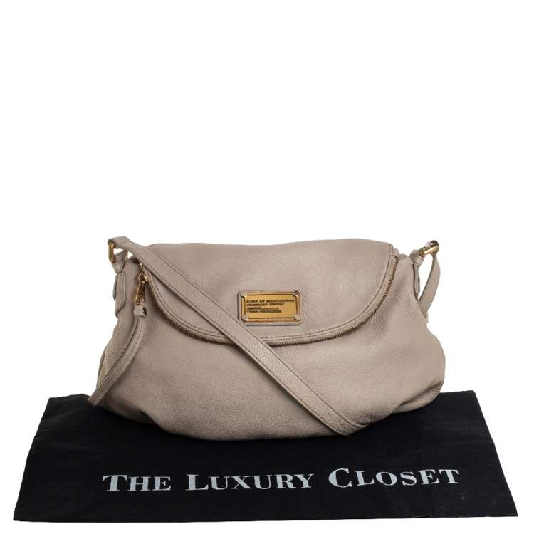 Pre Owned Marc by Marc Jacobs Beige Leather Classic Q Natasha Crossbody Bag