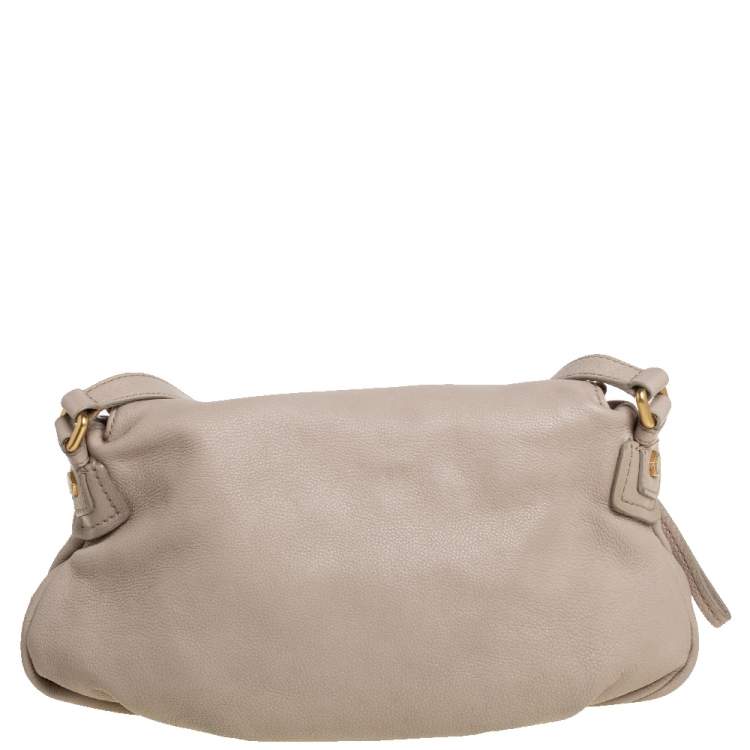 Pre Owned Marc by Marc Jacobs Beige Leather Classic Q Natasha Crossbody Bag