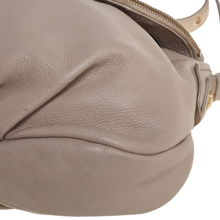 Pre Owned Marc by Marc Jacobs Beige Leather Classic Q Natasha Crossbody Bag