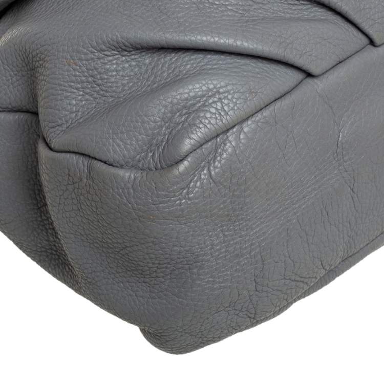 Pre Owned Marc by Marc Jacobs Grey Soft Leather Classic Q Lil Ukita Top Handle Bag