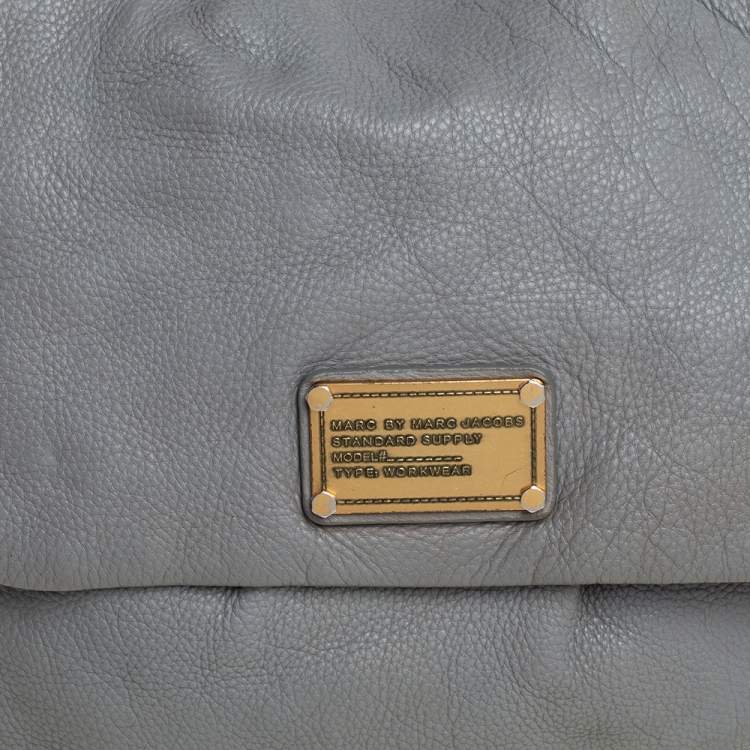 Pre Owned Marc by Marc Jacobs Grey Soft Leather Classic Q Lil Ukita Top Handle Bag
