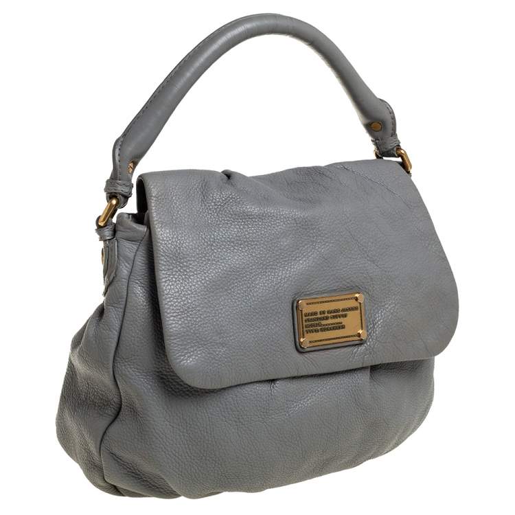 Pre Owned Marc by Marc Jacobs Grey Soft Leather Classic Q Lil Ukita Top Handle Bag