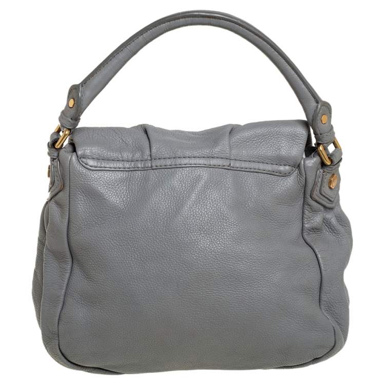 Pre Owned Marc by Marc Jacobs Grey Soft Leather Classic Q Lil Ukita Top Handle Bag