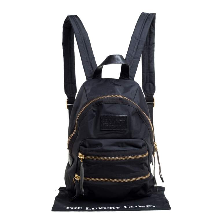 Pre Owned Marc by Marc Jacobs Black Nylon and Leather Biker Backpack