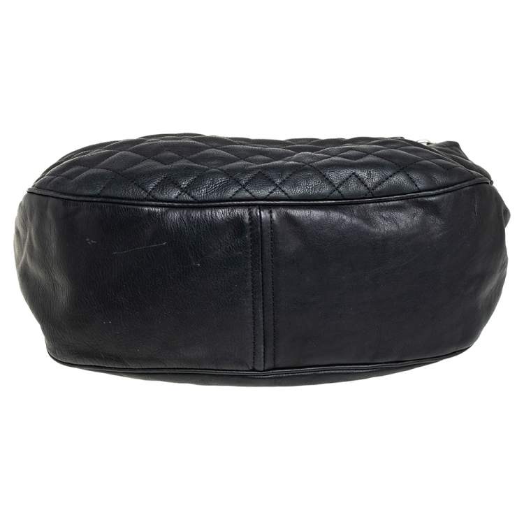 Pre Owned Marc by Marc Jacobs Black Quilted Leather Moto Hobo