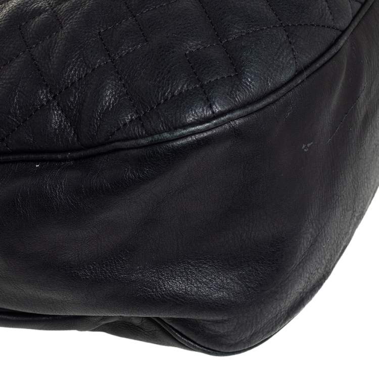 Pre Owned Marc by Marc Jacobs Black Quilted Leather Moto Hobo