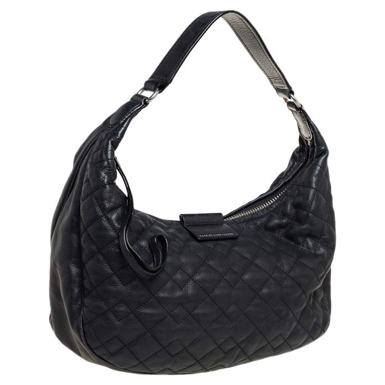 Pre Owned Marc by Marc Jacobs Black Quilted Leather Moto Hobo