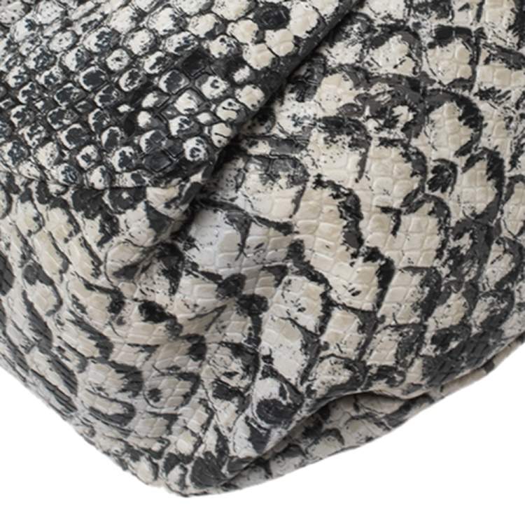 Pre Owned Marc by Marc Jacobs Black/White Python Embossed Leather Classic Q Lil Ukita Satchel