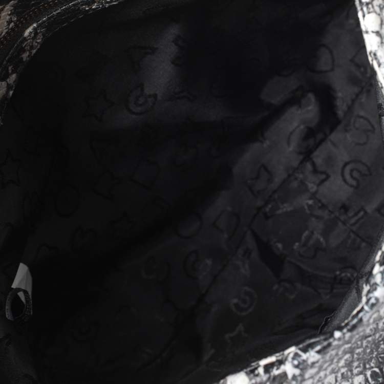 Pre Owned Marc by Marc Jacobs Black/White Python Embossed Leather Classic Q Lil Ukita Satchel