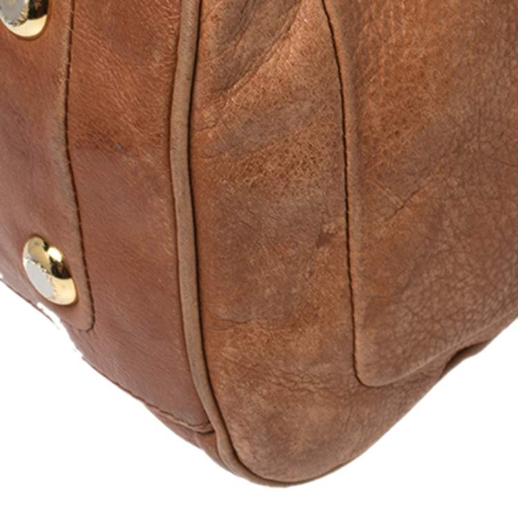 Pre Owned Marc by Marc Jacobs Brown Leather Totally Turnlock Satchel