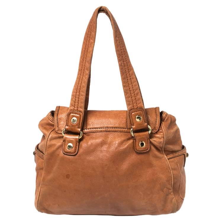 Pre Owned Marc by Marc Jacobs Brown Leather Totally Turnlock Satchel